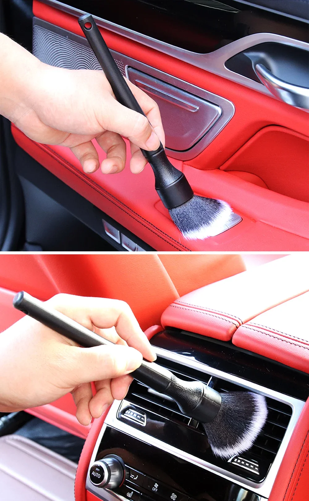 Brosse de détail Ultra douce, brosse de détail intérieure automobile Super douce avec poils synthétiques, brosse de plumeau de tableau de bord de voiture