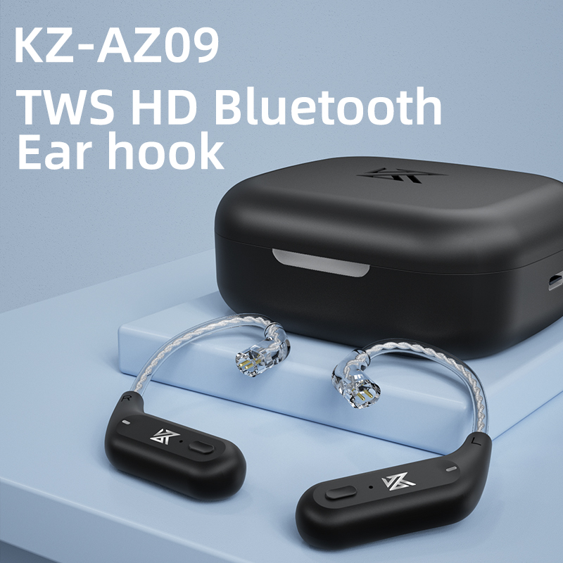 KZ AZ09 HD Bluetooth 5.2ตะขอเกี่ยวหูสายหูฟัง HiFi สายอัพเกรดไร้สายพร้อมเคสชาร์จ KZ Z1 S2 zstx Z1 zsx DQ6 ZS10 Pro