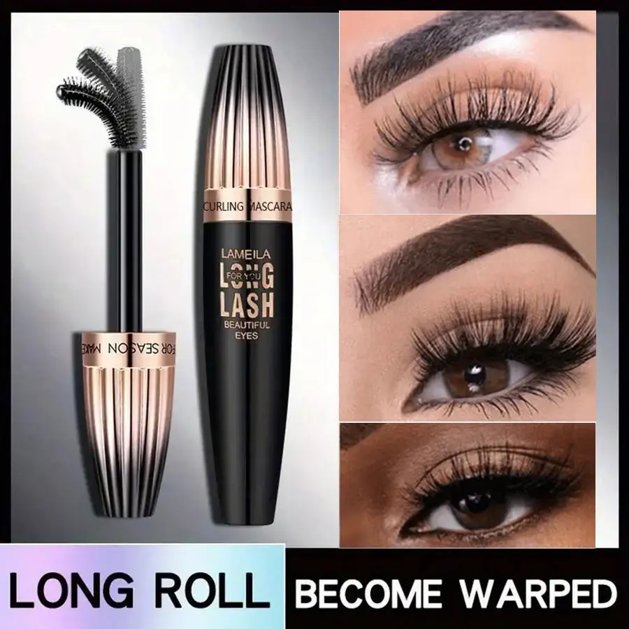 Mascara 4D impermeável para maquiagem de olhos grandes, grossa e longa, à prova de manchas, encriptada, duradoura, ferramentas de curling