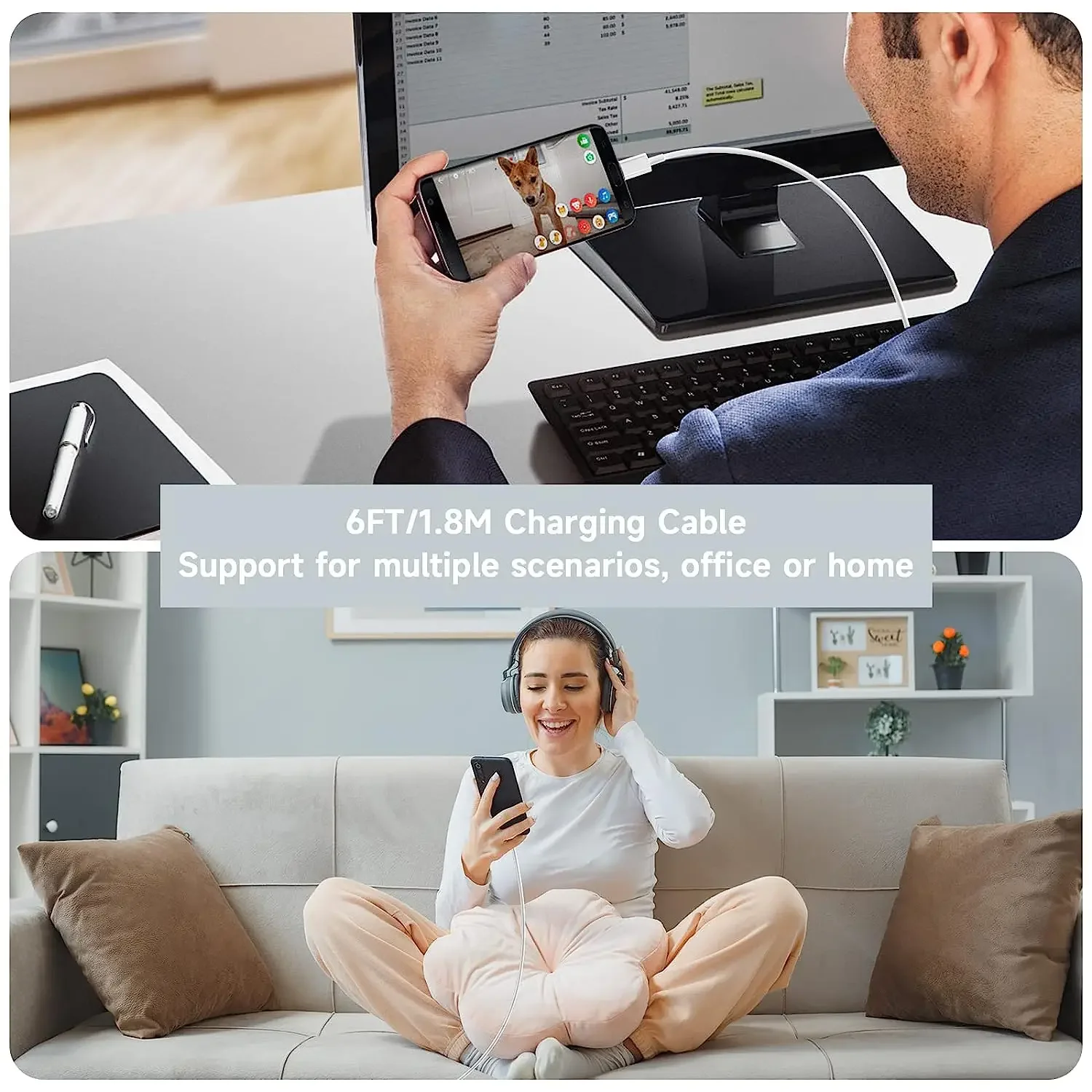 3PCS 6A 100W Tipo C Cavo di ricarica super veloce Cavo dati per Samsung Huawei Xiaomi Redmi Cavi USB C a ricarica rapida NNB