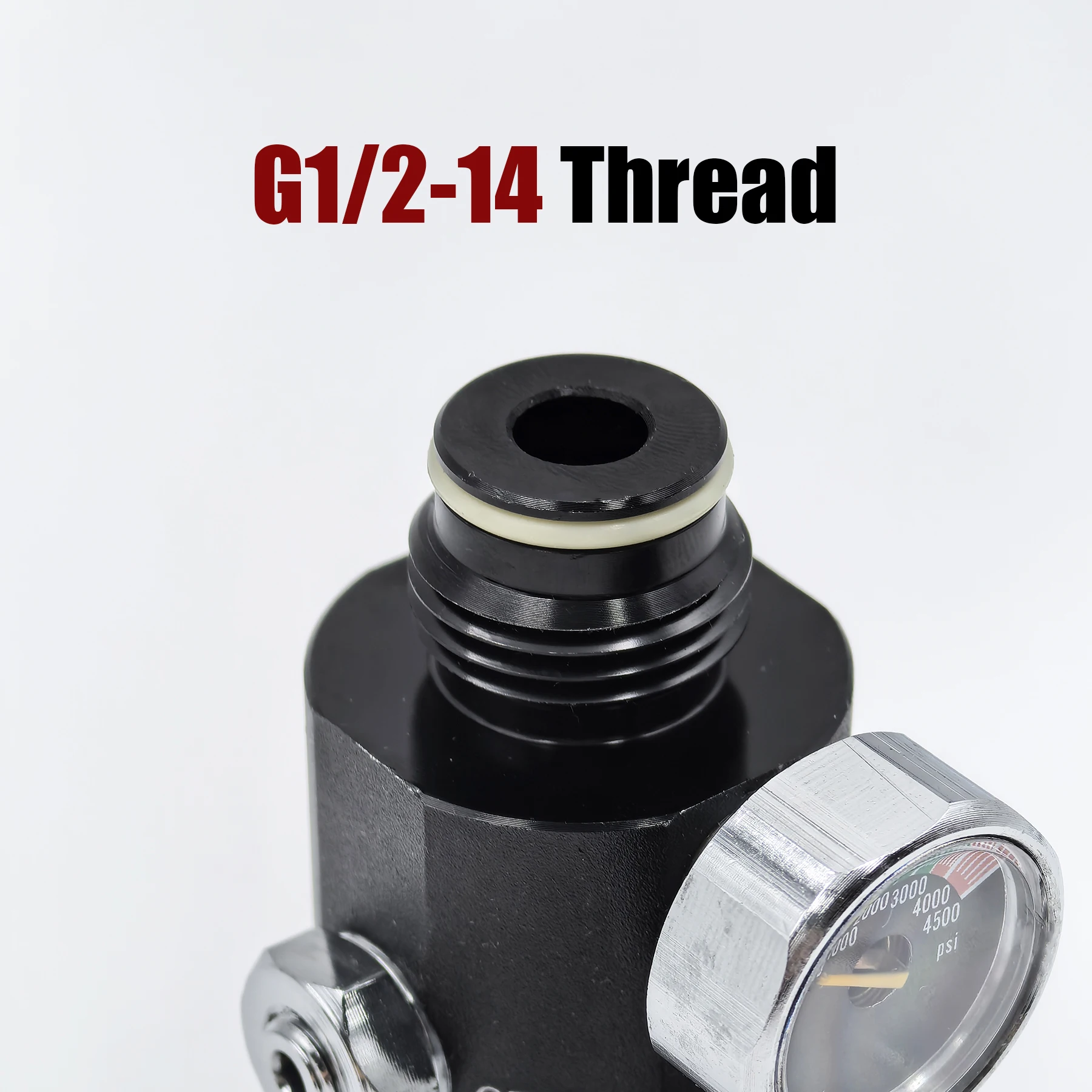 New HPA Regulator Dual Gauge Adjustable Pneumatic Fill Station Air Valve  Regulated Output 0 to 3000psi M18*1.5, 5/8"-18UNF