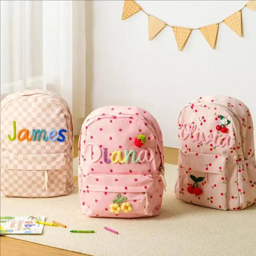 Mochila bonita personalizada para niños 2025, diseño único, decoración multicolor, bolsa de escalada de viaje, regalos, nombre personalizado para niños