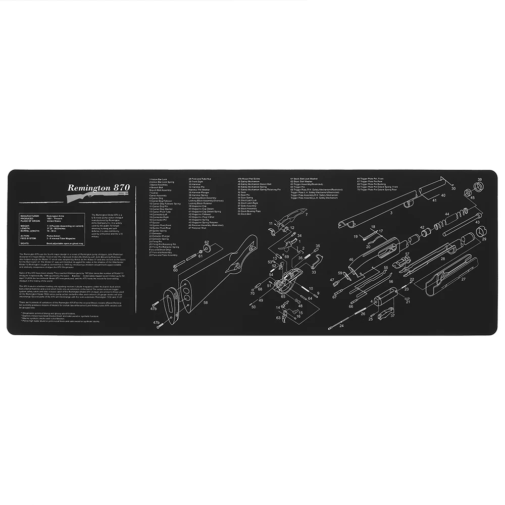 AR-15 AK 47 Remington 870 Rifle Gun smith reparación construir almohadillas de banco limpieza de goma con piezas diagrama e instrucciones alfombrilla de ratón