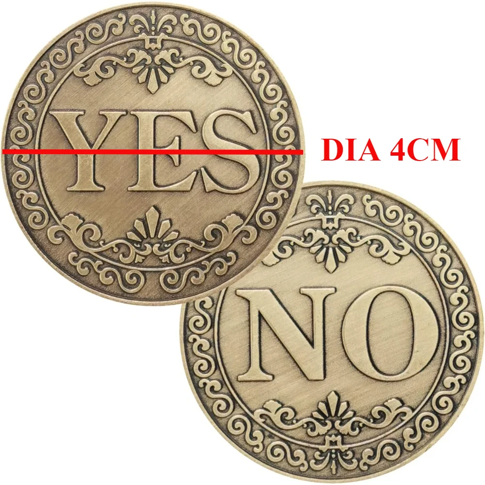 Bronce Sí o No moneda conmemorativa recuerdo juego de monedas sin moneda novedad sí sin carta desafío monedas fabricante de decisiones