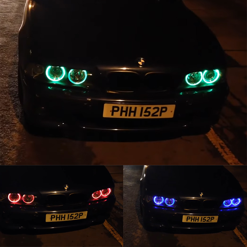 Pour BMW E87 E39 M5 E60 E61 E63 E64 M6 E65 E66 E83 X3 E53 X5 2000-2008 blanc brillant 20W LED Angel Eyes marqueur lumières ampoules lampe