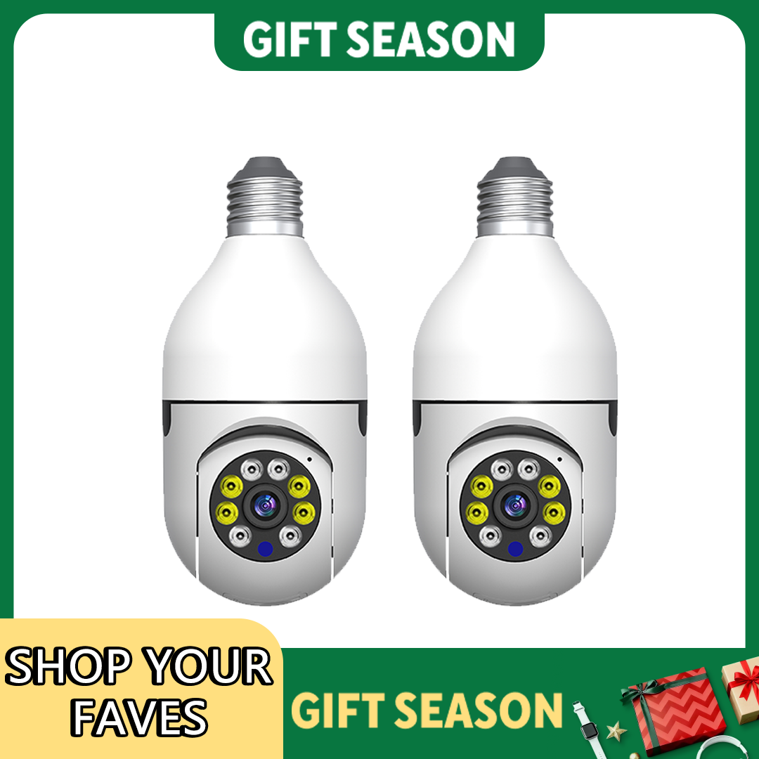 Cámaras de seguridad con bombilla de aplicación Ease Life, cámara WiFi inalámbrica para interiores y exteriores, 2,4 GHz, 360 grados, enchufe de luz E27 con tornillo, 2 uds.