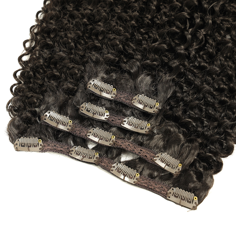 สังเคราะห์คลิปในส่วนขยายของผม Kinky Curly Hair Extensions สําหรับผู้หญิง 26 "Super Long Corn Wave Full Head ผมปลอมชิ้น