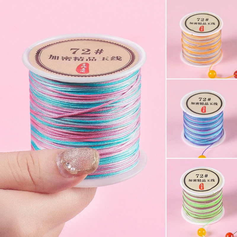 50M/Cuộn 0.8Mm Sợi Nylon Dây Trung Quốc Phối Nút Macrame Dây Vòng Tay Áo Ngực Dây Cho DIY Tua Rua Chiếu Trúc Hạt shamballa Dây