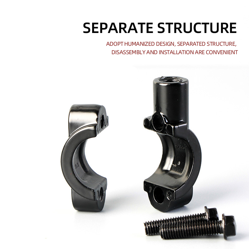 2 Stück 10 mm Lenker 8 mm Gewinde Motorrad Spiegelhalterung Klemme Rückspiegelhalter Adapter Halter Lenkerhalterung Schwarz