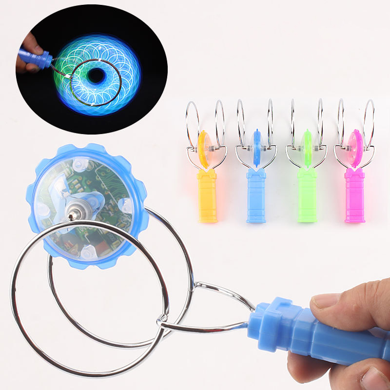Led Magic Magnetic Orbit Spinning Top Toy Creative Hand Cranked Color Luminous Spinning Toys For Children Gifts