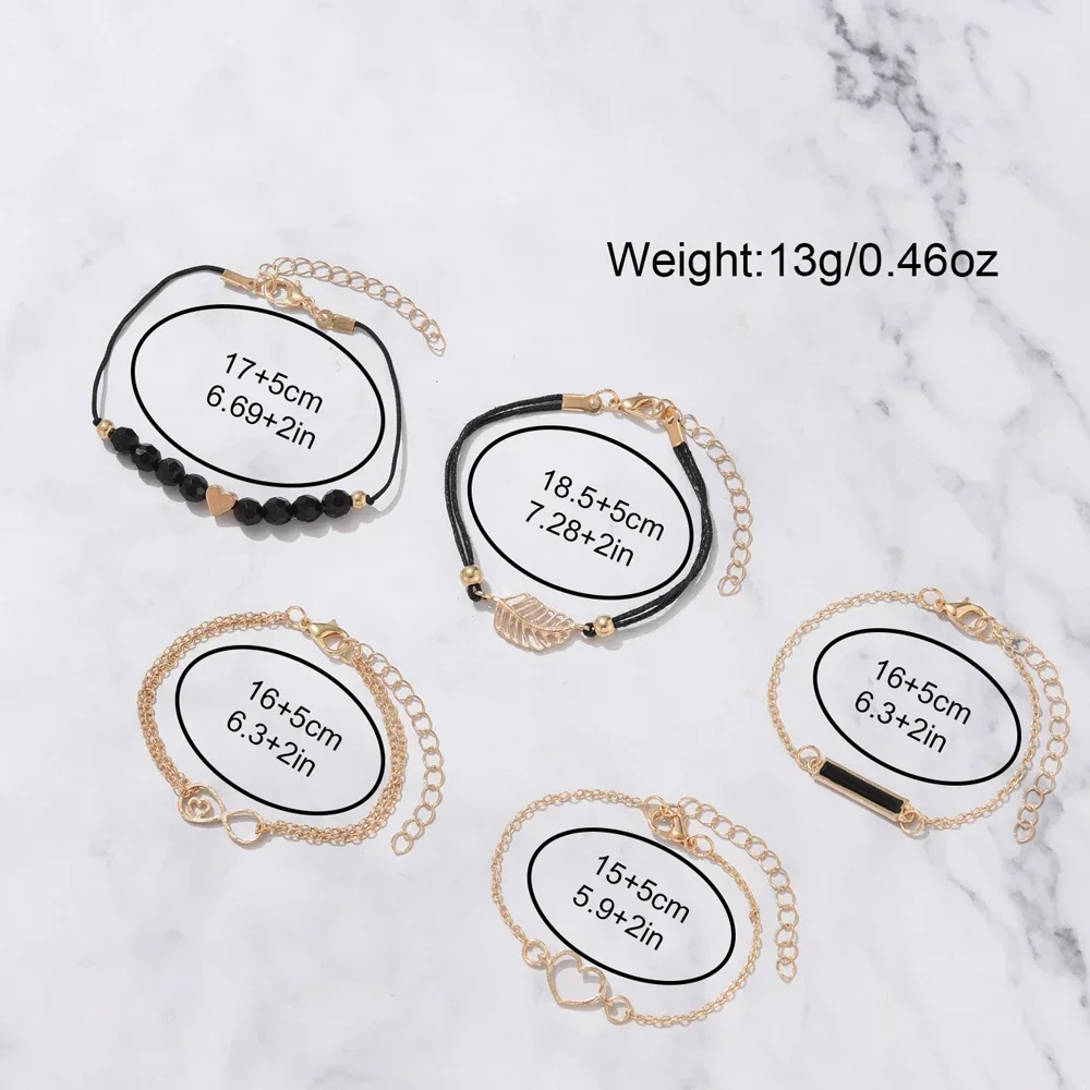 Conjunto de relógio de pulso analógico de couro feminino, pulseira de quartzo feminino, moda feminina, 6 peças