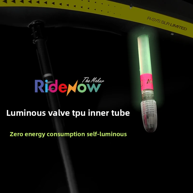 Ridenow Bicycle Inner Tube Road Bike Luminous Air Rod TPU Inner Tube Ultra Light French Valve 36g65mm Tubev
