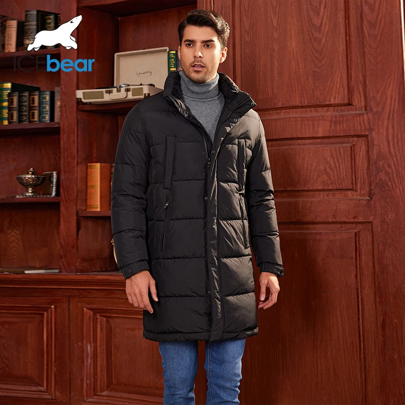 ICEbear-Chaqueta de algodón grueso con capucha para hombre, abrigo informal para exteriores, a la moda, MWD4221I, invierno, 2024