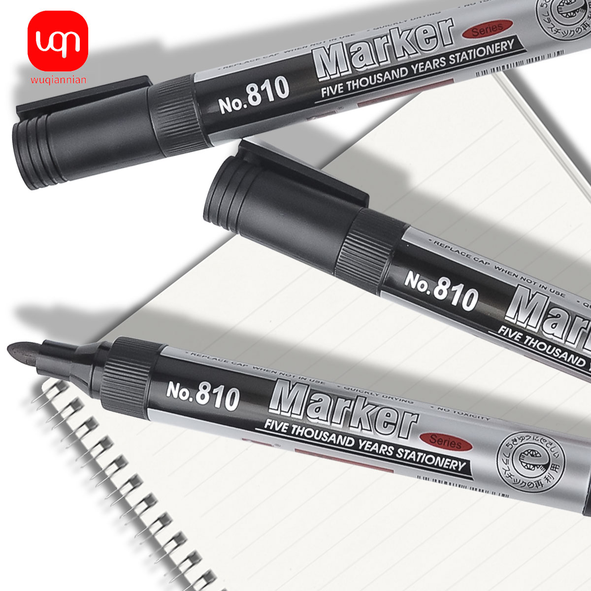 WQN-2/5PCS permanente markers met sneldrogende zwarte inkt voor hout, glas en metaal, lichtbestendig en sneldroogt