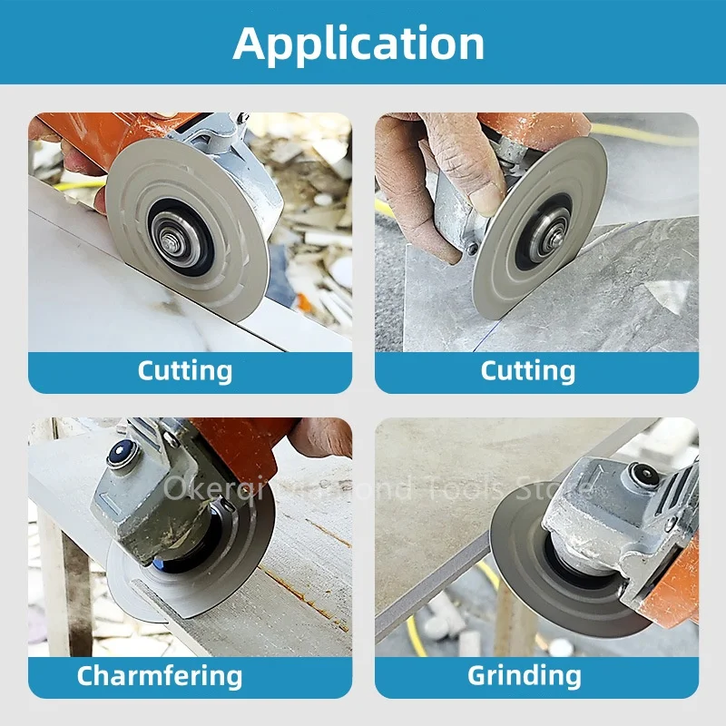 4" 100mm Diamond Dry Cutting Disc Slabs Porcelain Ceramic Tile Marble Thin Cutting Blade Discs for Marble Machine, Angle Grinder