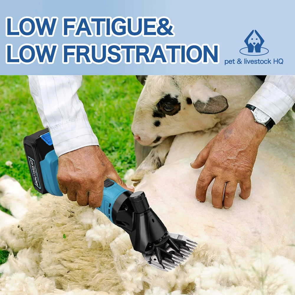 ONEKFYFD Sheep Shears Electric 6 Speed 13 Teeth Shaving Fur Wool in Sheep Goat Cattle with Plastic Box for Makita 18V Battery
