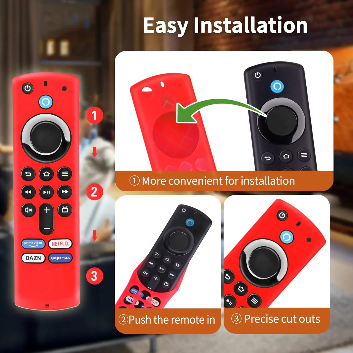 Silicone Protective Cover for Fire Stick 4K MAX/3rd Gen Fire TV Remote Glow-in-the-Dark Anti-Drop Dustproof Case
