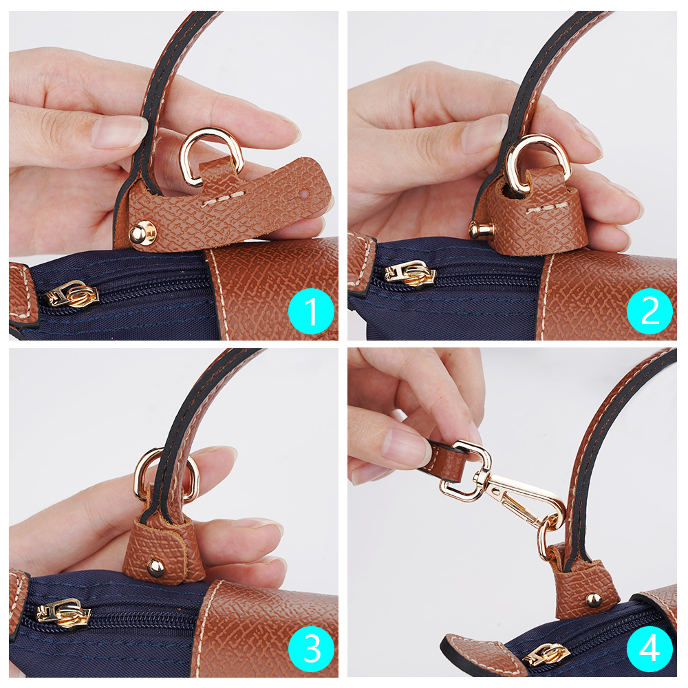 1-set tasriem voor Longchamp Mini Ponsvrije lederen schouderriem Set Transformatie Crossbody riem Tasaccessoires