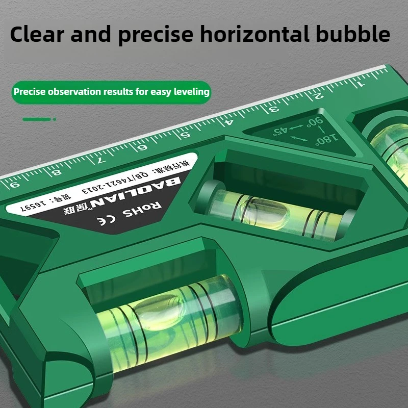 Mini Level Gauge High-precision Horizontal Vertical Measure Metric Ruler Protractor Home Portable Magnetic Pocket Level Gauge