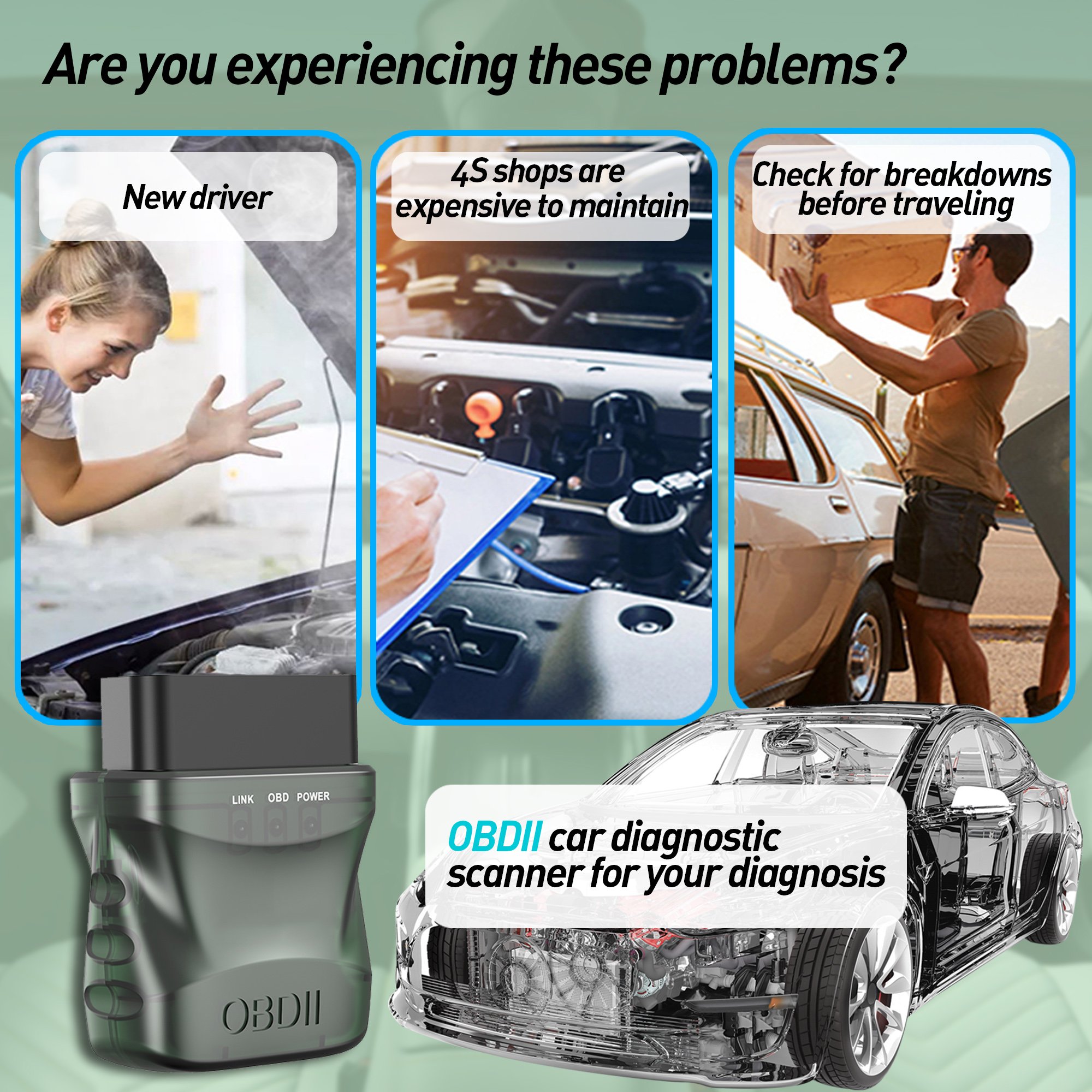 บลูทูธOBD2 เครื่องสแกนเนอร์เครื่องมือวินิจฉัย,เครื่องอ่านรหัสรถOBDII/EOBDเครื่องสแกนเนอร์รีเซ็ต,BT4.0 เครื่องมือสแกนวินิจฉัย