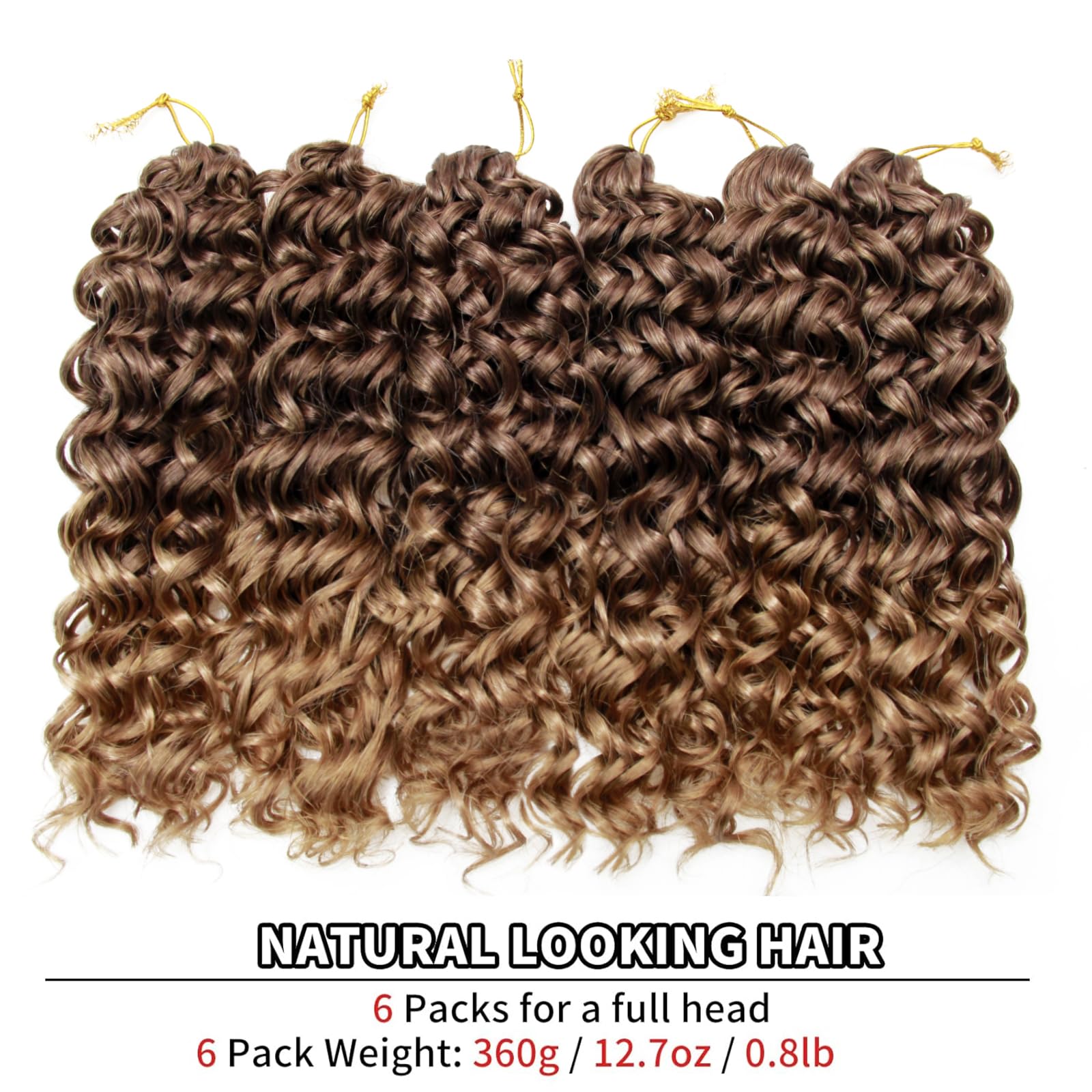 12 "ゴーゴーカールかぎ針編みヘアショートカーリーかぎ針編みヘア女性のためのウォーターウェーブディープツイストかぎ針編み三つ編み合成編み毛
