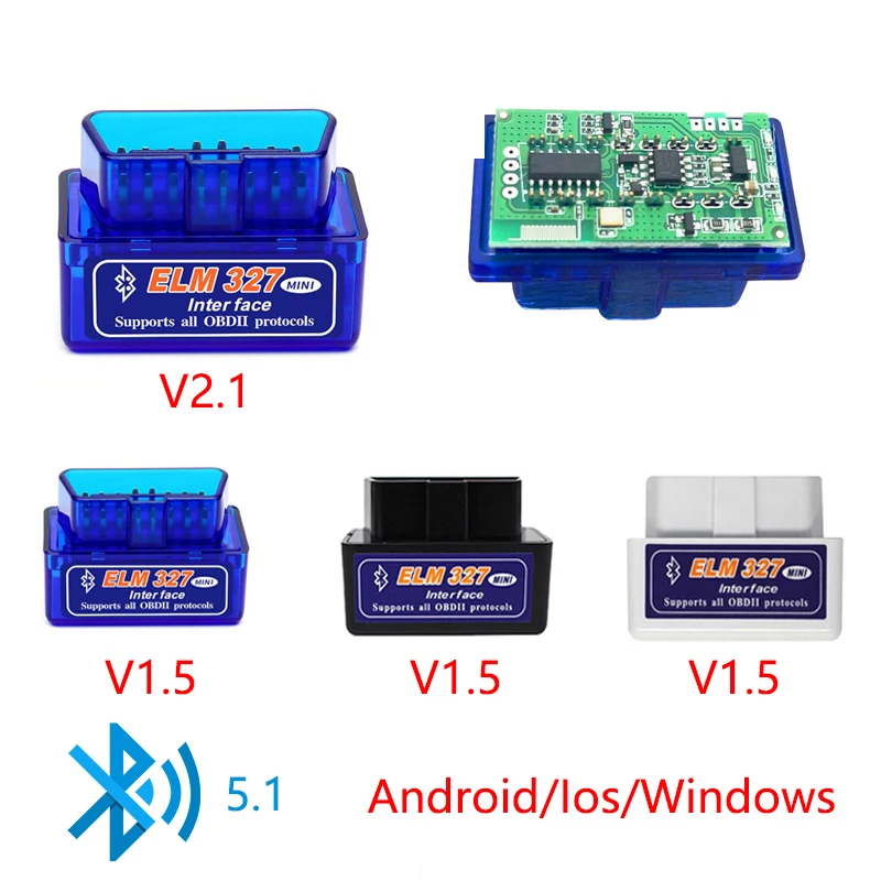Mini herramienta de diagnóstico automotriz ELM327 V2.1 V1.5, autoescáner OBD con Bluetooth, lector de código, Super ELM 327, para Android, protocolos OBDII
