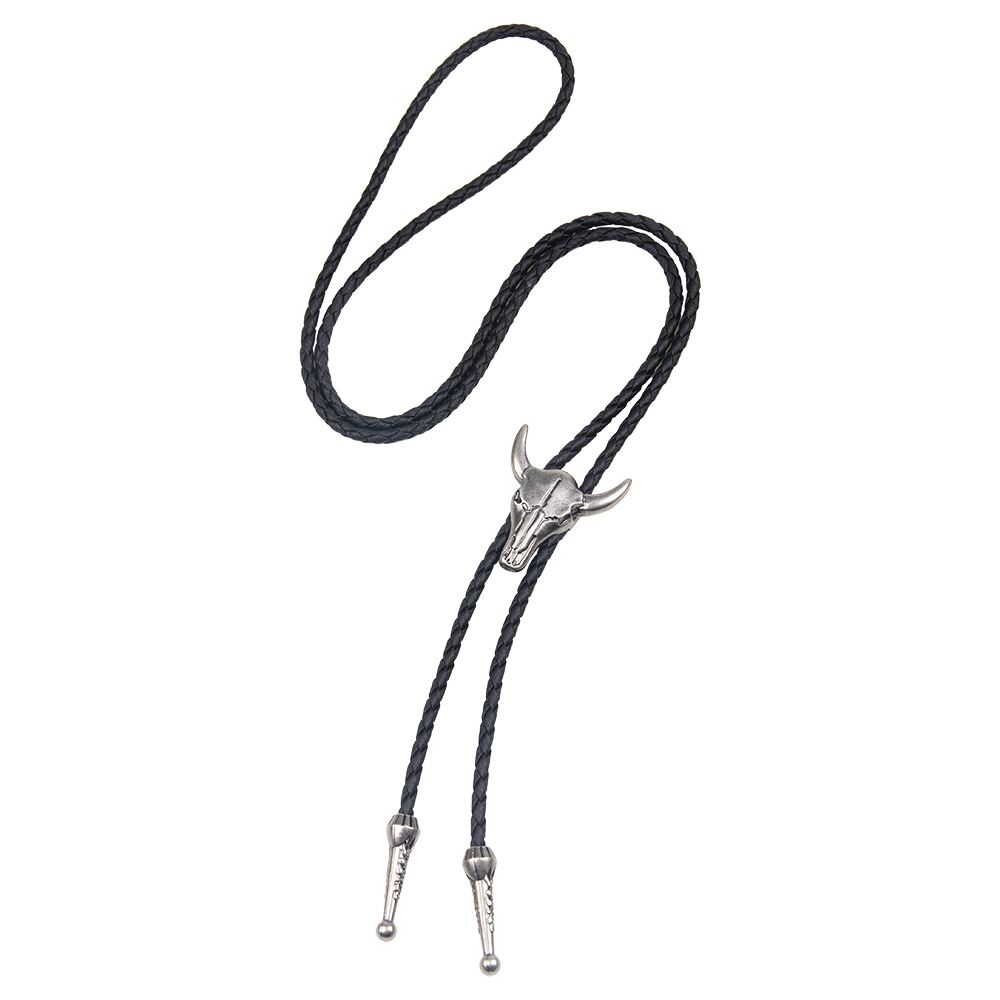Moda para hombre cuero cabeza de vaca Bolo corbata collar joyería Retro vaquero occidental regalos para hombres corbata accesorios para hombres