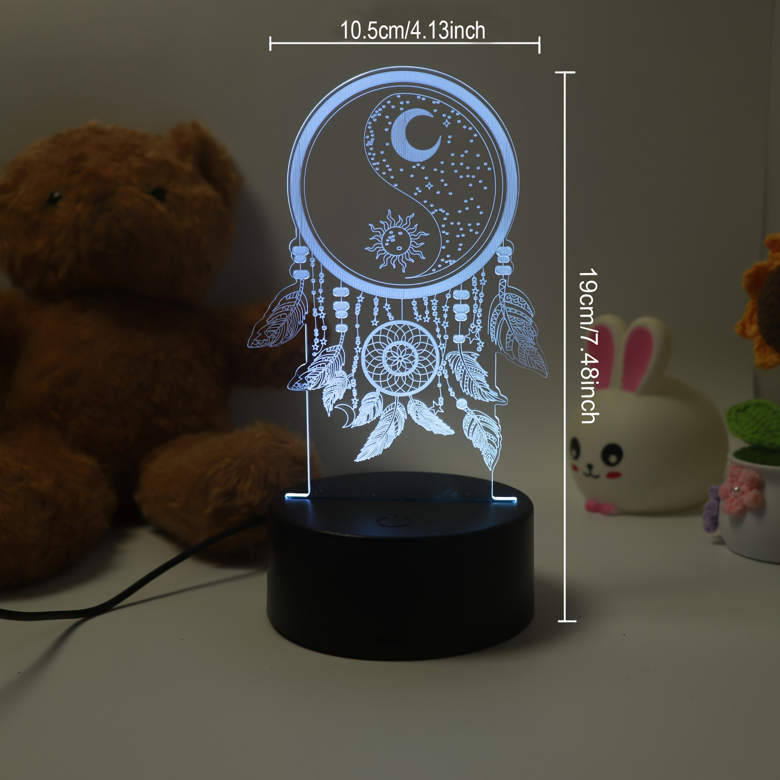 1pc  Dream catcher 3D Night Light, 3D Optical Illusion Lamp With Touch, 7-Color Changing Ambient Light For Bedroom