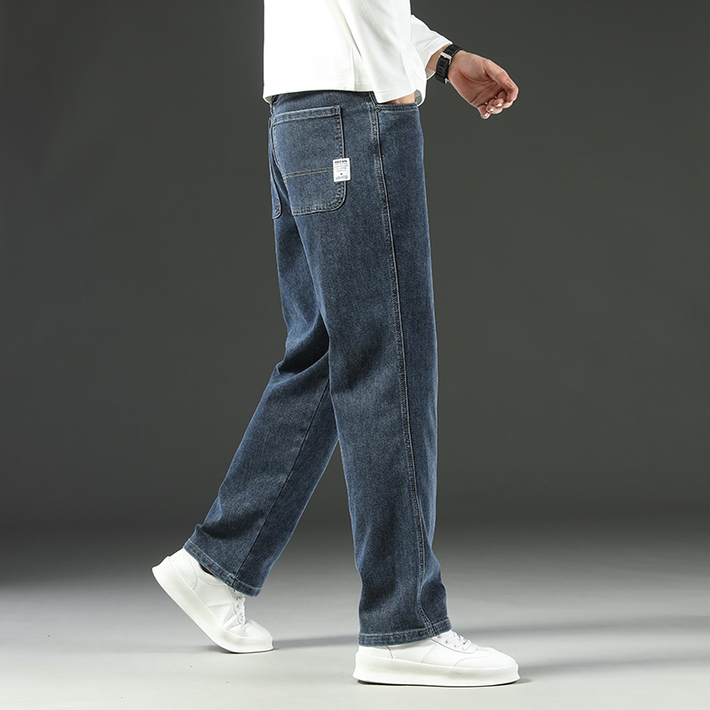 2025 nuevo Y2K Otoño e Invierno pantalones vaqueros holgados de otoño e invierno para hombres pantalones de negocios de pierna ancha rectos sueltos ropa para hombres