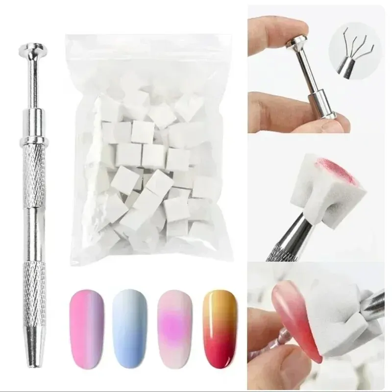 Esponja para decoración de uñas, esponjas suaves con gradiente, herramientas de estampado para manicura, herramienta de agarre de esponja para uñas creativa DIY