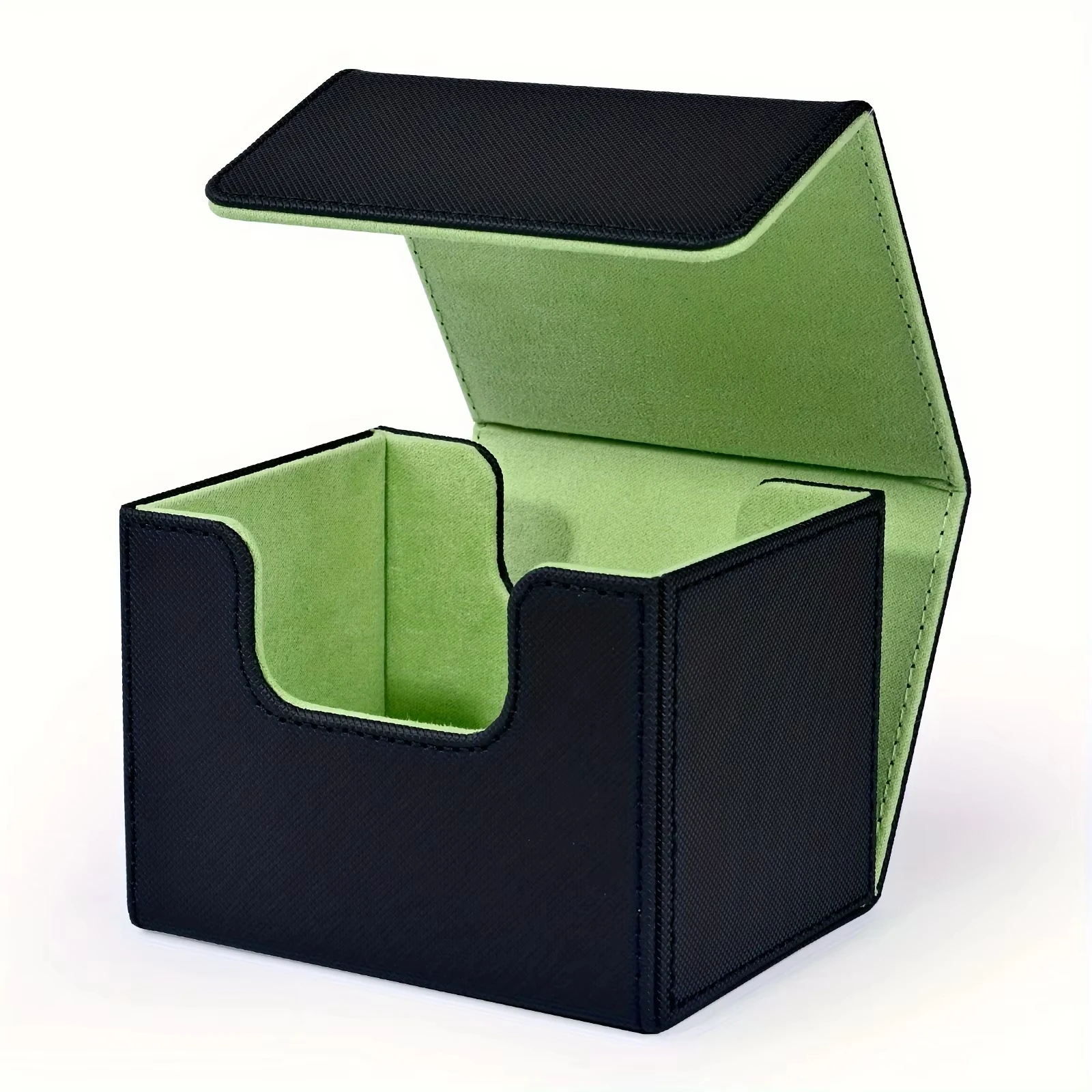 Caja de baraja de cartas, caja de almacenamiento de tarjetas que se adapta a 100 tarjetas de una sola manga, estuche de baraja de cartas con imán fuerte de cuero PU para tarjetas TCG