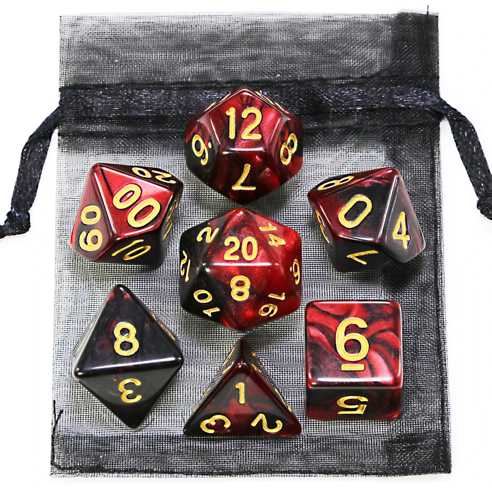 サイコロ DND ゲームサイコロロールサイコロ混合色サイコロセットバッグ付き 9 種類のスタイルポータブルおもちゃ DND RPG TRPG ゲームに利用可能