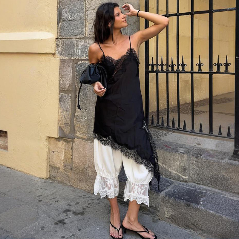 Tornova Kant Mini Spaghetti Jurk Voor Vrouwen Backless Slit Sexy Jurk Avondfeest Bodycon Vrouwelijke Elegante Jurk Hoge Taille