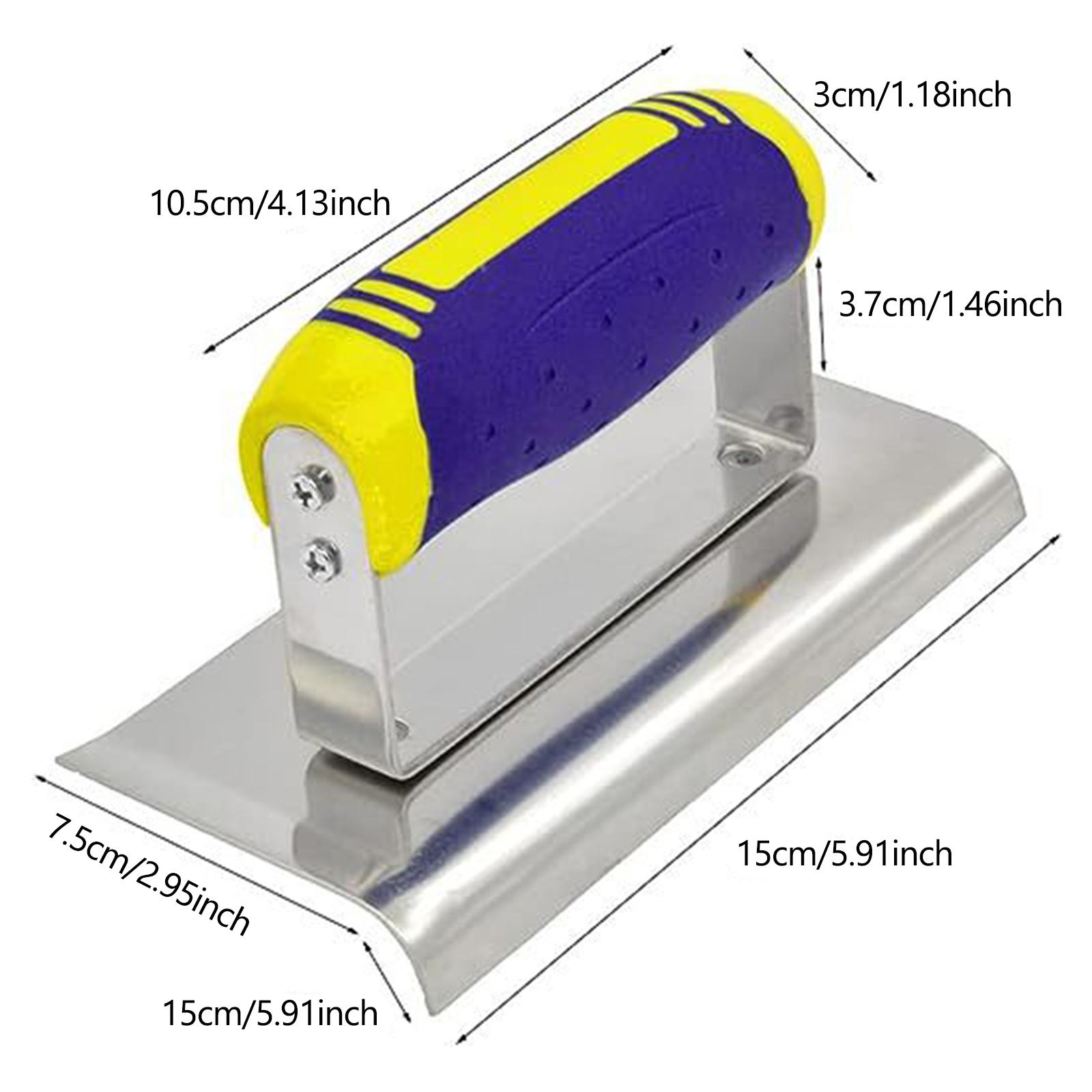 Eckkelle aus Edelstahl, Eckwerkzeug, Putzkelle, Betonkelle, Trockenbau-Werkzeug, Eckformkelle mit Gummigriff