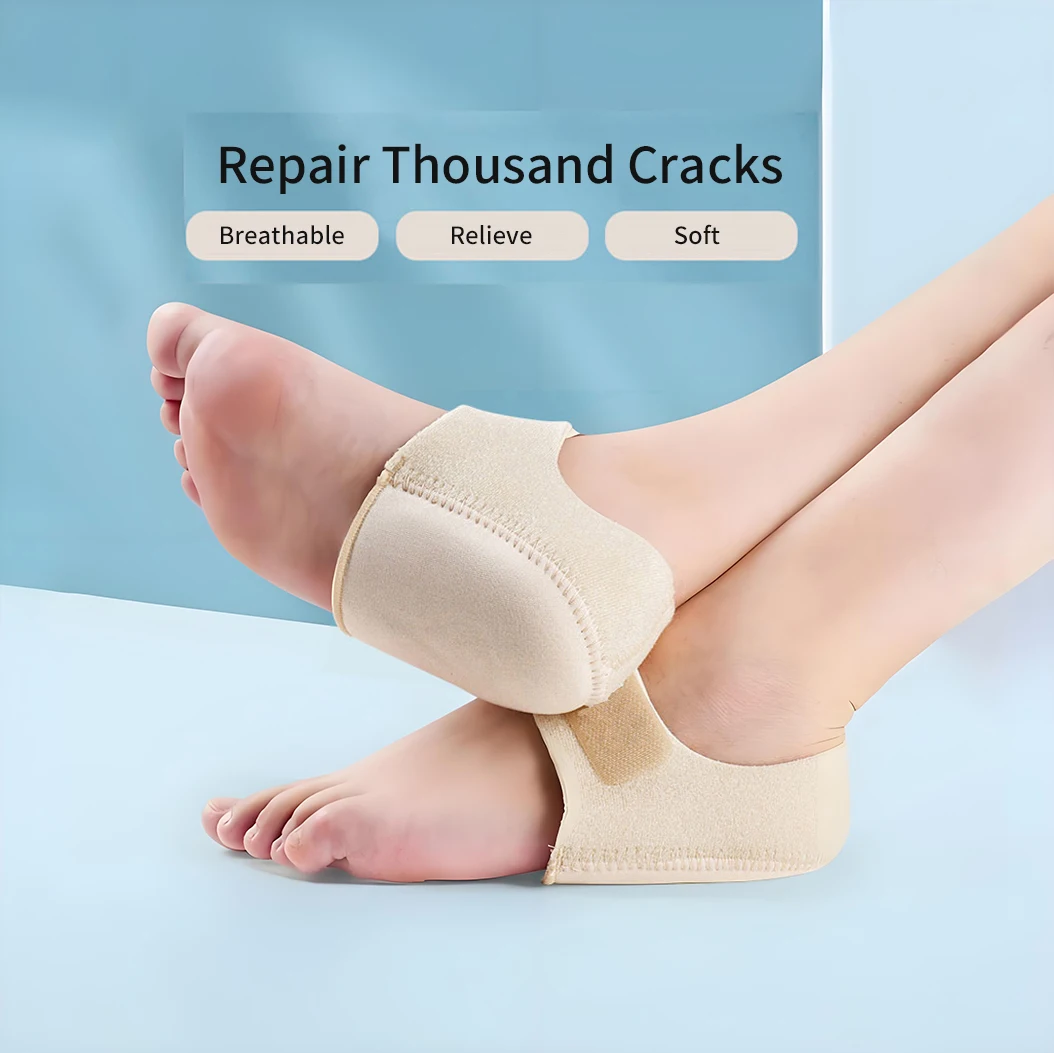 1 par de almohadillas de silicona para el talón, absorción de impactos, alivia la presión de las piernas, correas ajustables, plantillas para evitar resbalones