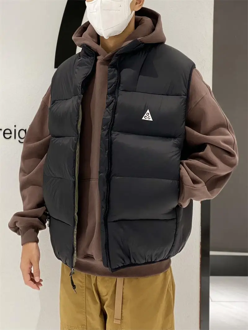 Warm Tech Cotton Vest Sports Function Outerwear Qucon Youth Popular Sle Regular Thickness Japanese Retro Pattern Solid Color
