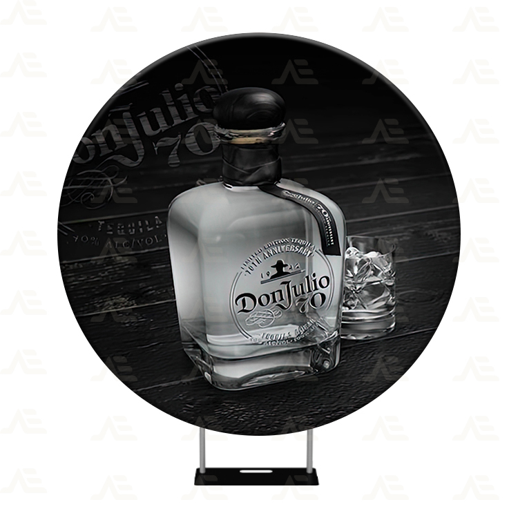 라운드 웨딩 용품 장식 배경 스탠드 디스플레이, 생일 파티 이벤트, 베이비 샤워 배경, 커스텀 로고, 6.5 피트