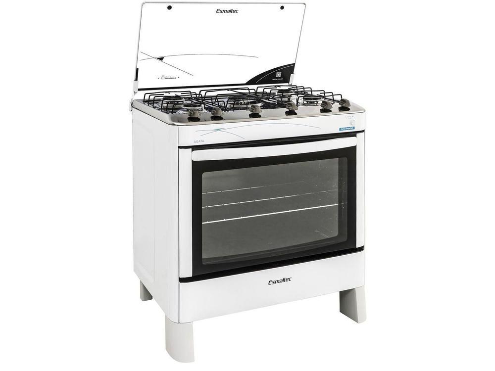 Fogão 5 Bocas Esmaltec Ágata Branco - Bivolt