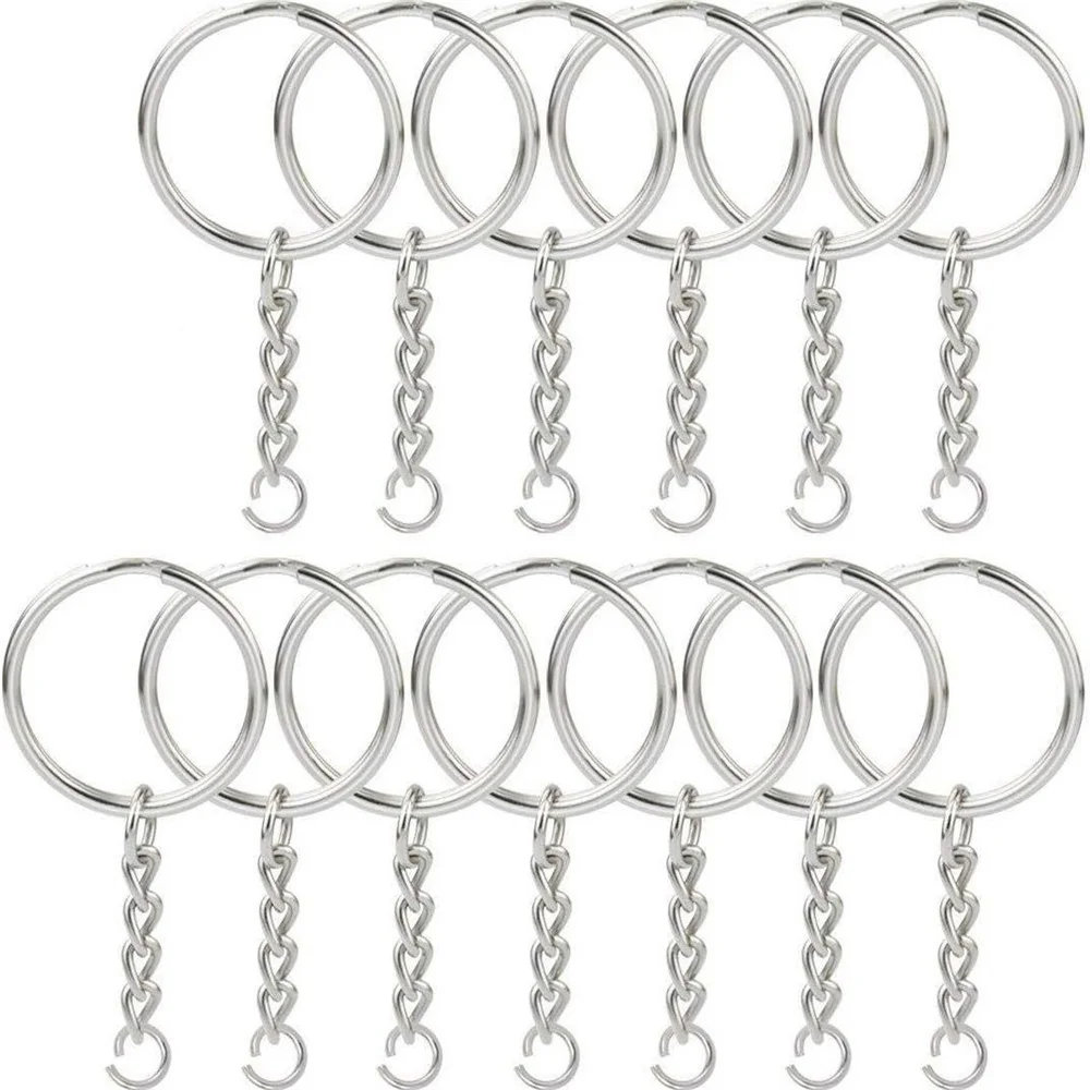 100 Stück/Packung offener Metall-Schlüsselanhänger mit 50 Stück Schlüsselanhänger und 50 Stück offenem Biegering, DIY-Schmuckzubehör ﻿