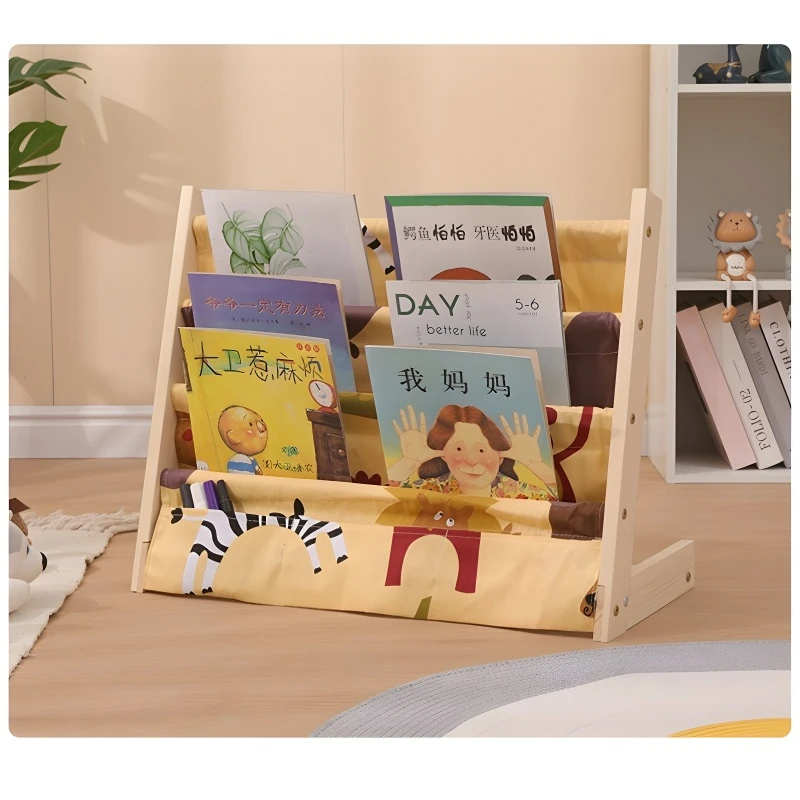 Multitier solid wood organizer removable floor reading bookshelf picture book storage bookcase Reading Organizer movable