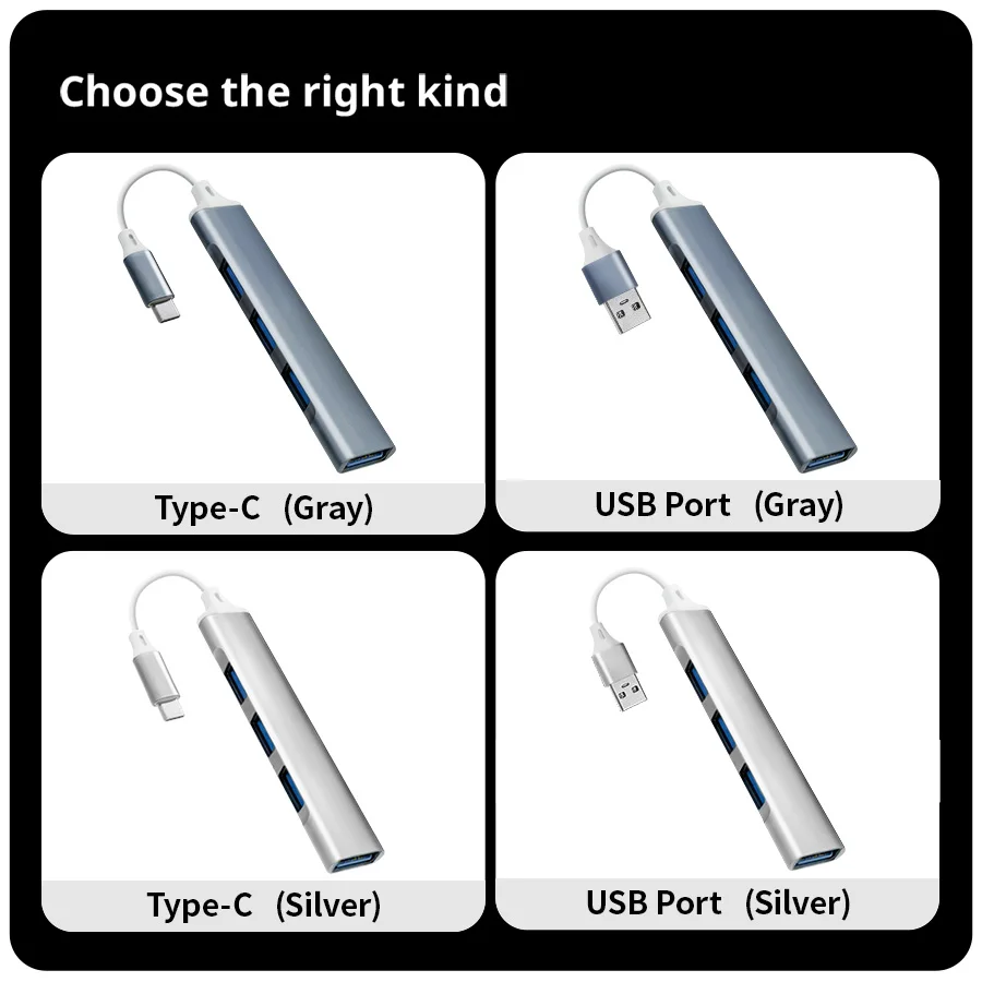 4 Port Multi Splitter Type C HUB 3.0 USB 3.1 Adapter OTG For Xiaomi Lenovo Macbook 13 15 Air Pro PC Computer Accessories