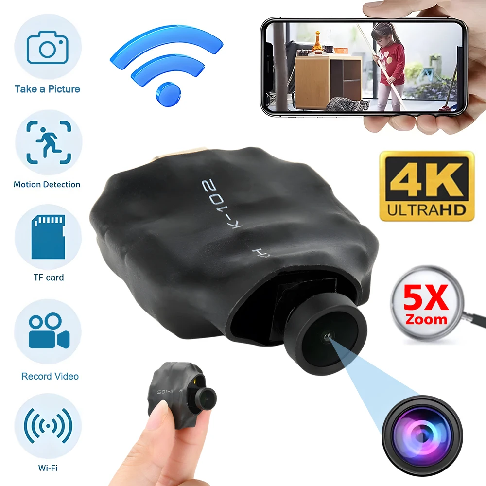 Cámara IP DIY 1080P HD 120 °   Gran angular Wifi más pequeños grabadoras de vídeo detección de movimiento hogar Monitor de bebé cámara de videovigilancia