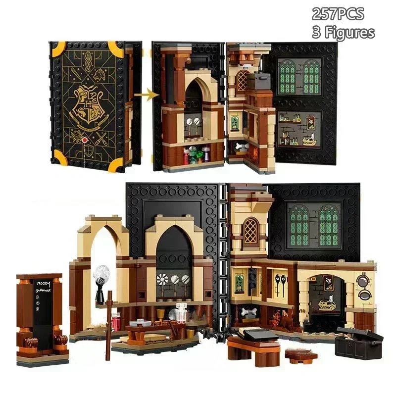 A Collection of 6 Magic Books, Building Blocks, Potions, Amulets, Herbology,  Scripts, Wizard Gifts Children Toys Toys Bricks