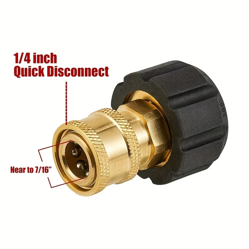 High-Pressure Adapter Kit, M22 14mm/15mm to 1/4" Quick Connect, 5000PSI for Hose & Gun Accessories
