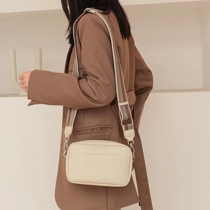 Borse a tracolla colorate alla moda per donna Borse a tracolla a tracolla in pelle PU femminile Borsa piccola con tracolla larga