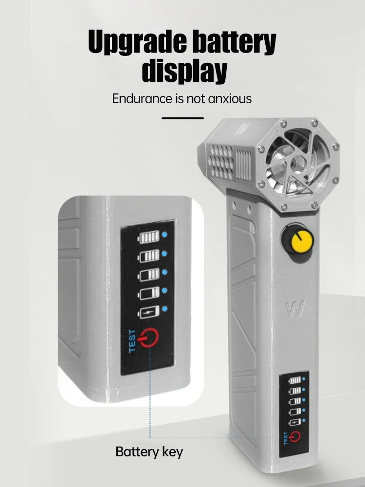 52M/S Portable Turbo Fan 140000RPM Mini Turbo Jet Fan Brushless Motor Handheld Duct Fan Type-C Charging with Power Display Compu