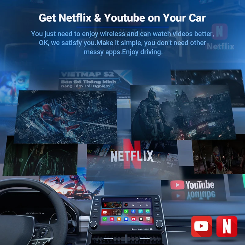OTTOMOTION Play2 Video Pro Wireless CarPlay Android Auto Adapter Built in Youtube Netflix IPTV Video Box for Car Accessories