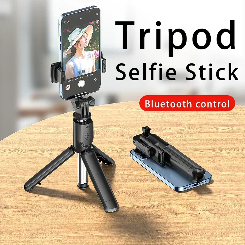 Bluetooth Wireless Selfie Stick Mini Tripod Extendable Monopod Remote Shutter For iPhone 16 15 Samsung S23 Xiaomi Phone Holder