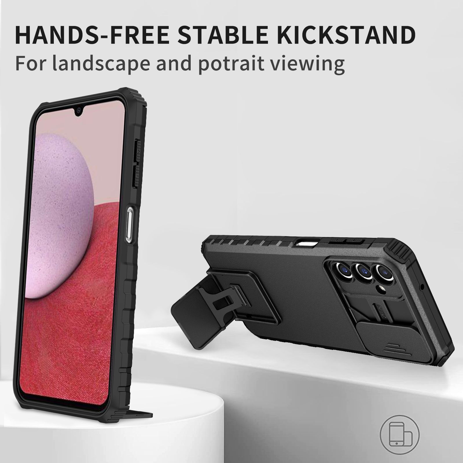 Funda armadura para Samsung Galaxy A15 5G A25 A35 A55 A05 A05S A14 A24 A34 A54 cubierta protectora deslizante lente Kickstand Coque Fundas
