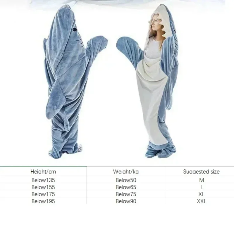 การ์ตูน Shark ผ้าห่มลายสก๊อตผู้หญิงชุดนอนถุงนอน Robe Shark ผ้าห่ม Megalodon ชุดผู้ใหญ่ Homewear ลายสก๊อต Comfy เสื้อคลุมอาบน้ํา